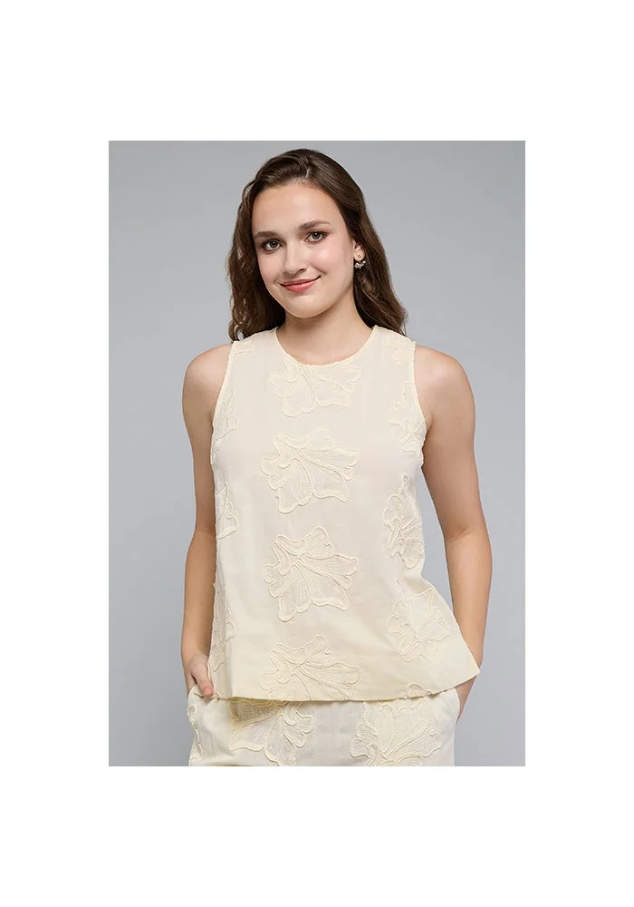أر أند بي Embroidered Sleeveless Top