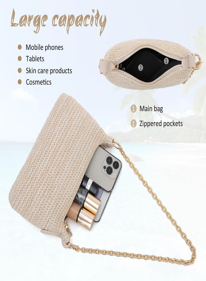 Fecialy Women Straw Shoulder Bag Woven Tote Handbag Summer Beach Bag VacationTravel Purse - Image 4