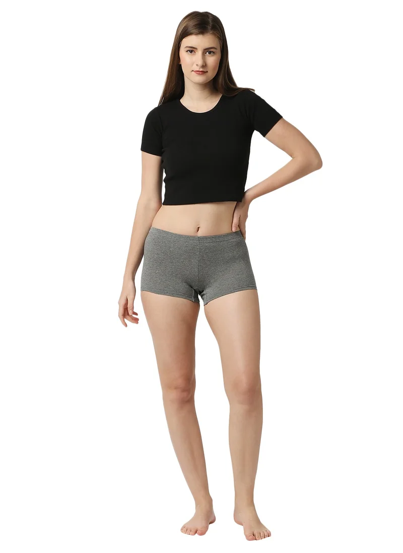 BYC Women's Boyshort Boxer Brief - Grey