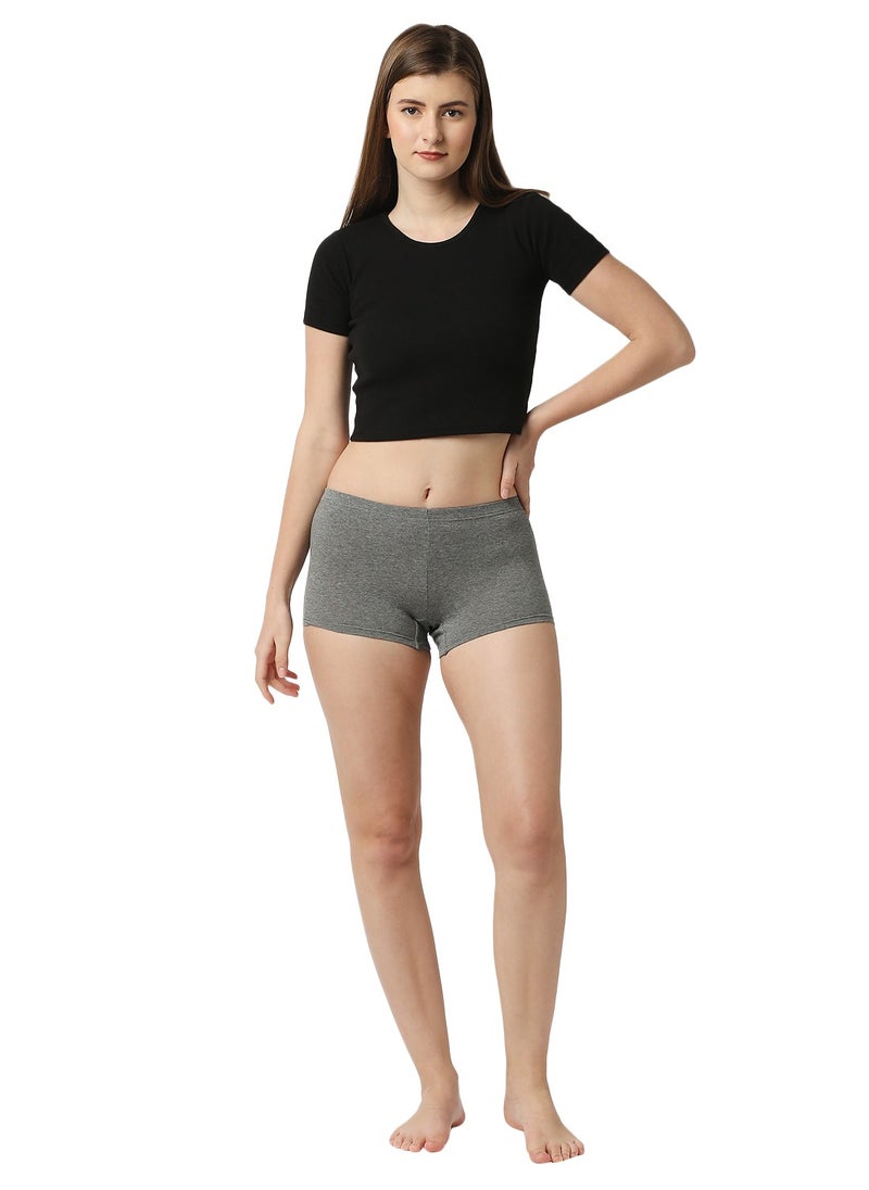 BYC Women's Boyshort Boxer Brief - Grey  - Image 1