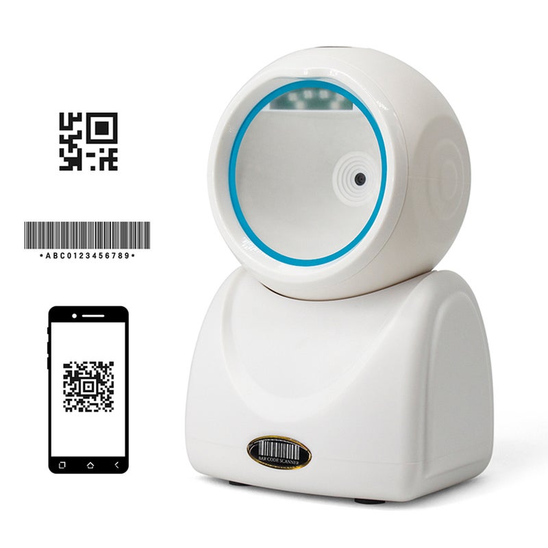 1D 2D QR Desktop Wired Barcode Scanner High-speed  Platform Hands-Free Automatic Sense Reader USB Port Plug&Play Compatible with Window Android System Image CMOS Sensor Suitable for Supermarket - Image 1