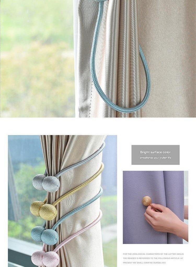 Household Curtain Magnetic Buckle Modern Simple Curtain Magnetic Buckle Strap (1 Pair) - Image 4