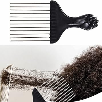 Filfeel Afro Hair Comb Insert Hair Curly Brush Fork Plastic Hair Pick Comb Antistatic Hairstyling Tool Barber Hairdresser - Image 2