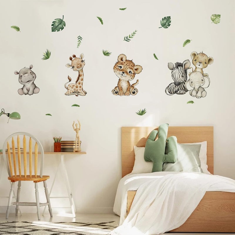 BPA Watercolor Baby Safari Animals Wall Decals - Image 5