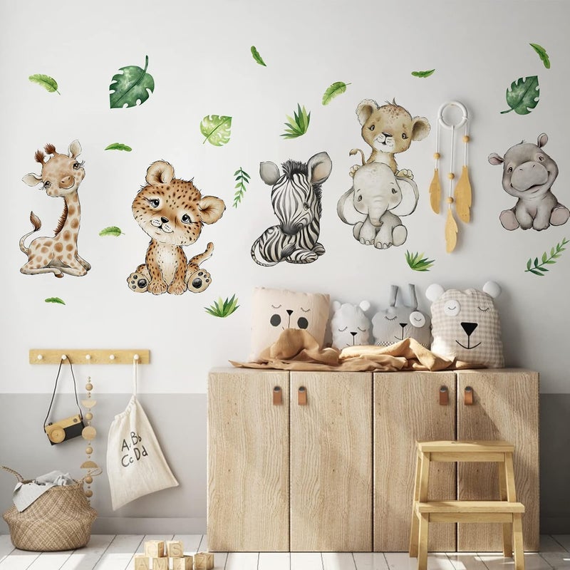 BPA Watercolor Baby Safari Animals Wall Decals - Image 3