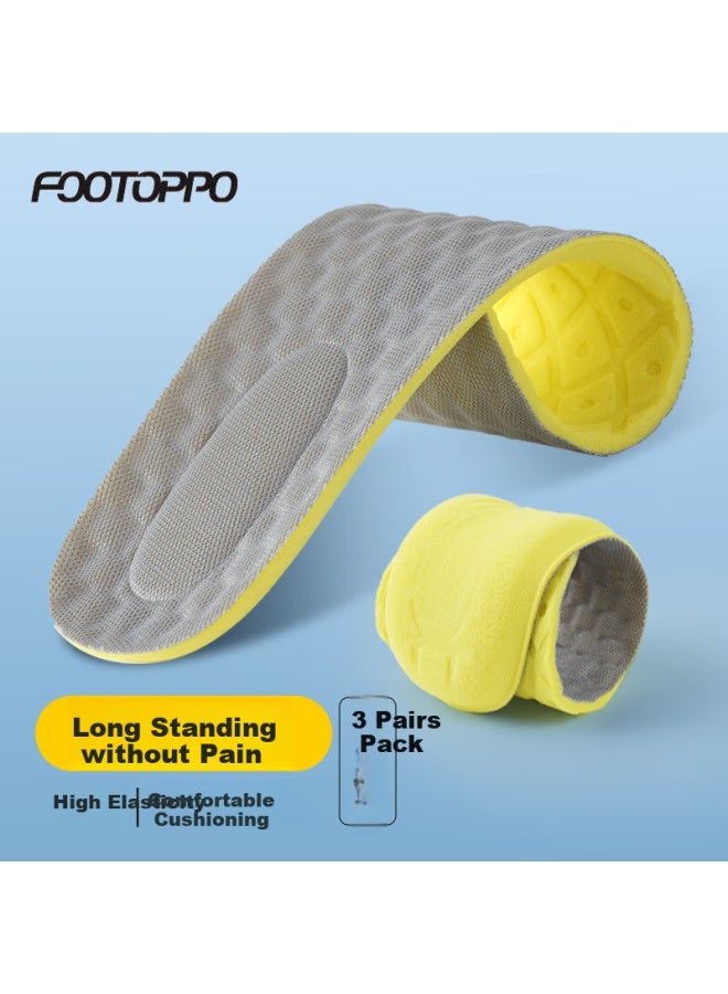 Footoppo Squishy Insoles For Men, Shock-absorbing Soft Cushioning Running Insoles For Women, Thick Ultra-soft Military Training Soft Sole Insoles - Image 1