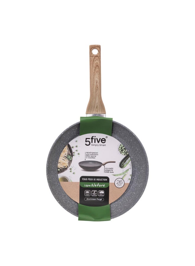 Five Simply Smart Nature Forged Aluminium Cooking Pan Grey and Brown 26 cm 111002A - Image 3