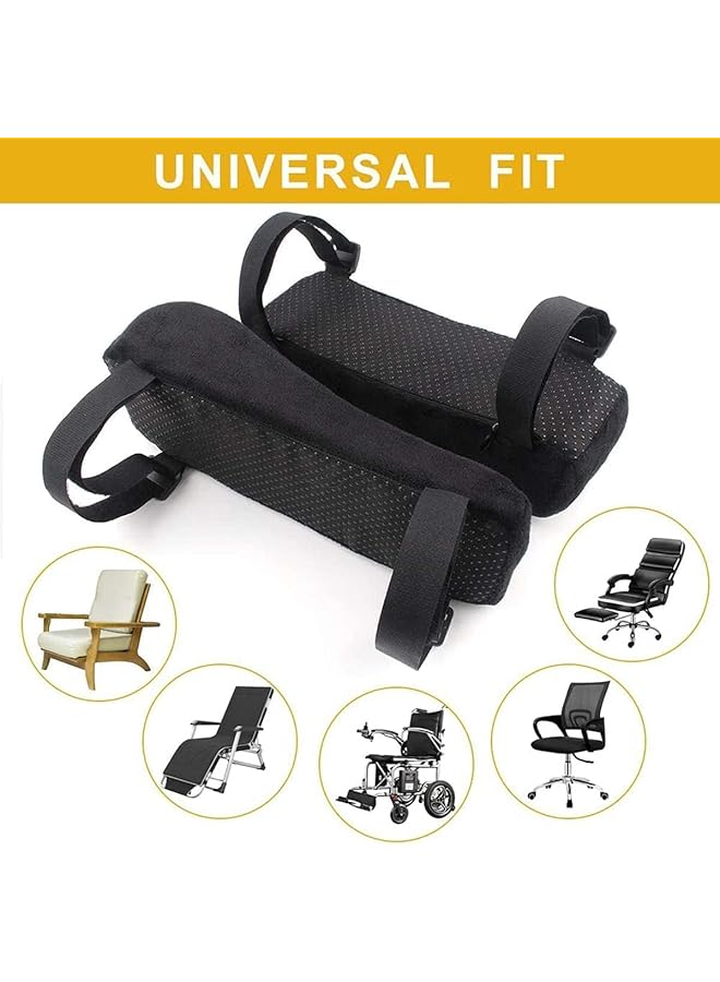 erorex 2Pcs Chair Armrest Pads Memory Foam Comfort Armrest Pad Wider And Thicker Universal Chair Arm Cover Relieving Pressure On Elbow And Forearm Suitable For Office Chair  - Image 3