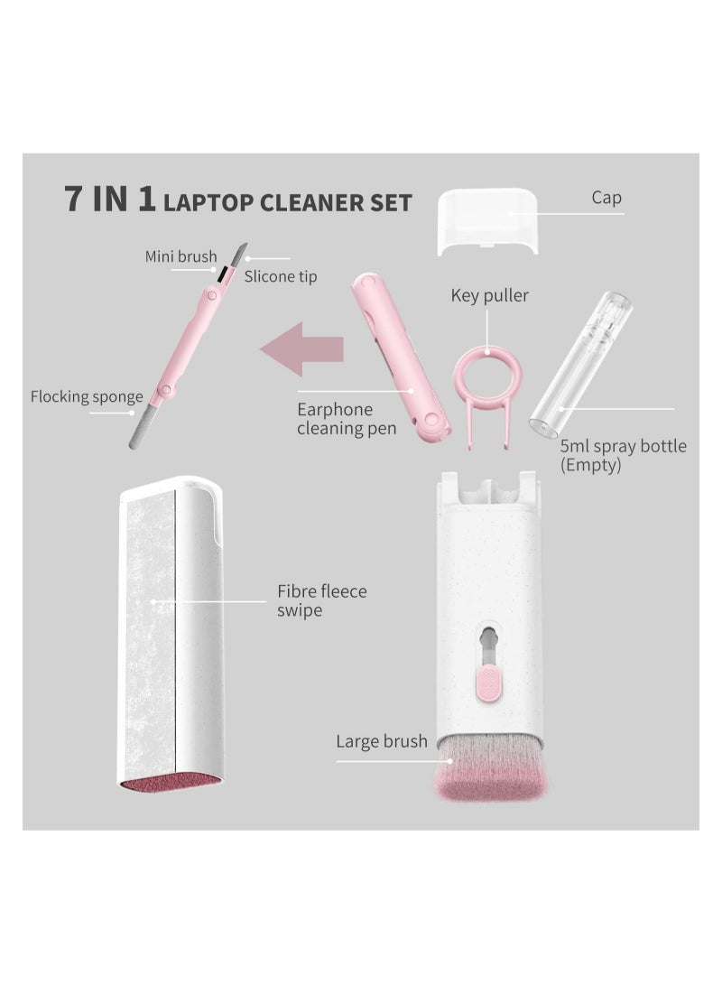 ELTRAZONE Laptop Cleaner, 7 in 1 Keyboard Cleaner Set, Computer MacBook Earphone Cleaning Kit, Tablet and Screen Dust Brush Including Soft Sweep, Swipe, 3 in 1 Airpod Cleaner Pen, Key Puller and Spray Bottle  - Image 2