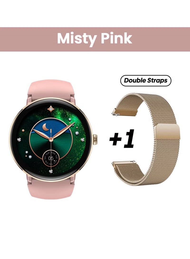 Zeblaze Smart Watch for women, Voice Calling Female Smartwatch Double Strap 1.2" HD AMOLED Display Health Monitoring Sports Smart Watch - Image 2