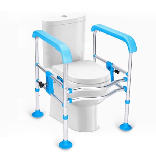 KosmoCare Crest Series Toilet Safety Frame with LED Light | Adjustable Height & Width | Anti-Slip Suction Cups | 125KG Load | Tool-Free Assembly | Heavy-Duty Aluminum Design - Image 1