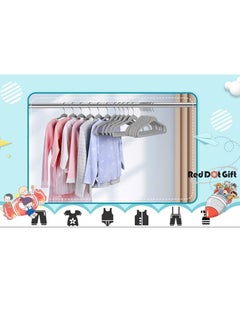Red Dot Gift 30-Pack Grey Velvet Kids Hangers - (35cm / 14 Inch) Premium Childrens Hangers for Closet, Ultra-Thin Cute Hangers Kids Clothes Hanger, Small Hangers for Kids Clothes  - Image 5