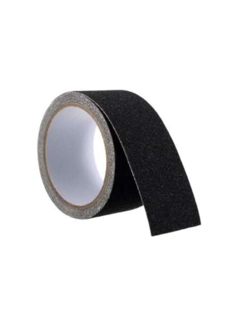 KNP KNP Black anti-Slip Stairs Tape (1"x18M) high-quality adhesive tape helps prevent slips and falls in homes, offices, warehouses, and commercial spaces.  - Image 1