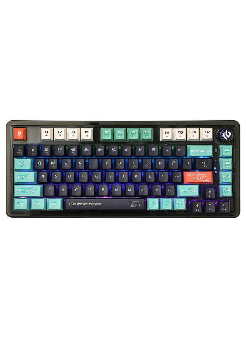 Leobog - K81 Wireless Mechanical Keyboard, Tri-Mode, 75% Keyboard, Hot Swappable, Gasket-Mounted with Knob with Dynamic RGB Lighting - Image 1