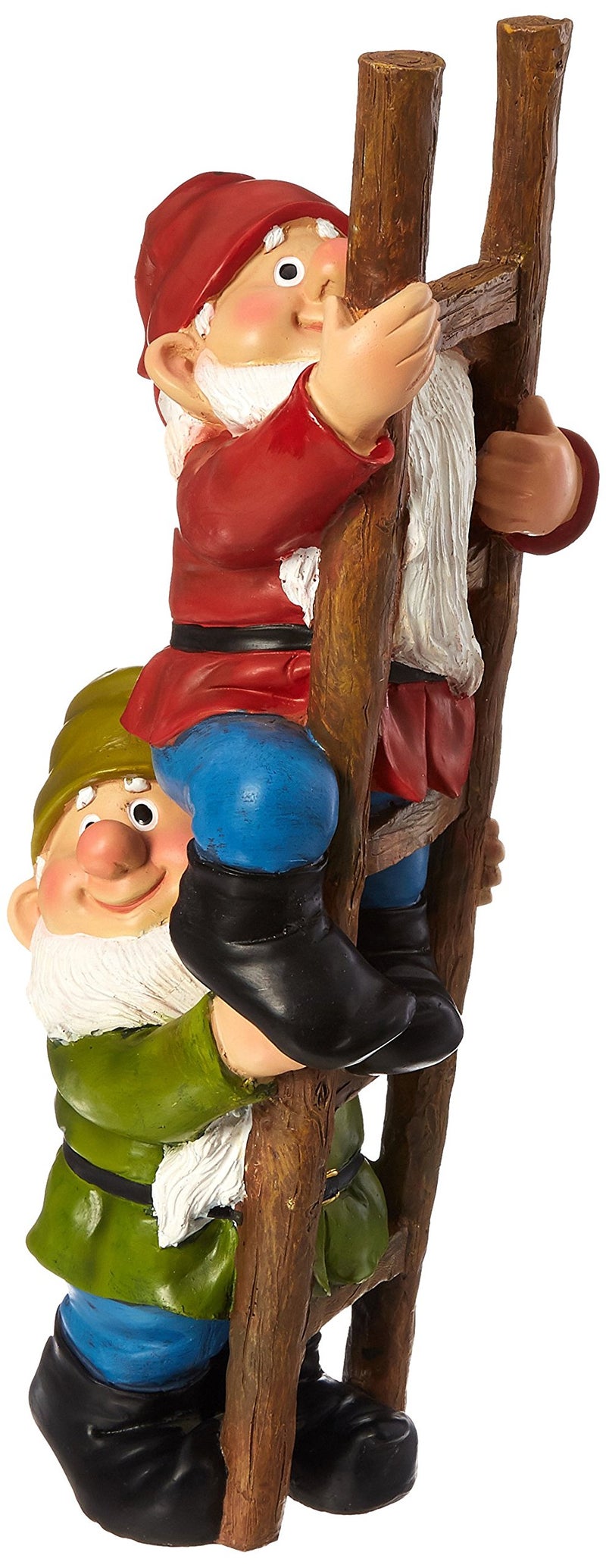 Design Toscano Up The Ladder Climbing Gnomes Funny Gnome Garden Statue, 11 Inch, Polyresin, Full Color - Image 5