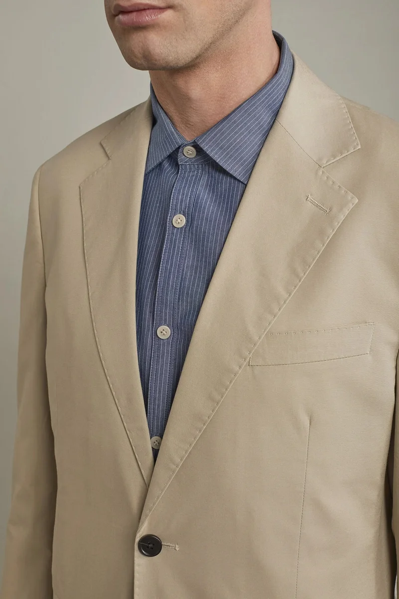 Doppelganger Brown Single-breasted cotton regular fit solid color suit - Beige for Men | Best Price UAE