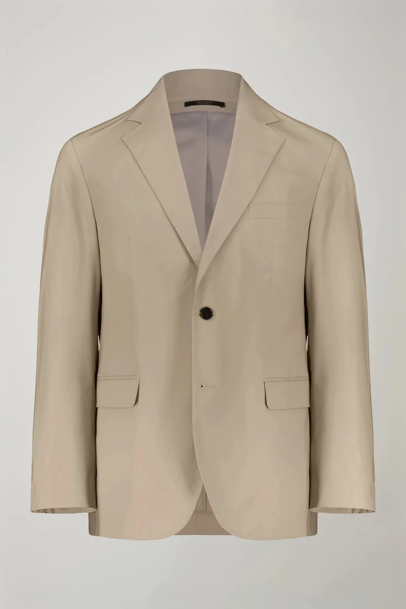 Doppelganger Brown Single-breasted cotton regular fit solid color suit - Beige for Men | Best Price UAE