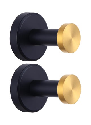 Bathroom Robe Towel Hook 2 Pack Stainless Steel Round Clothes Holder, Toilet Bath Kitchen Door Wall Mounted Hanger, Black Gold - pzsku/ZBCD61EB129C795D9D193Z/45/_/1731576135/c43fb244-6293-4320-88a1-afc5fbae44fb