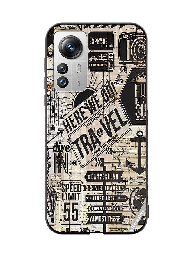 VR CREATIVE Protective Case Cover For Xiaomi 12 Pro Here We Go Travel Design Multicolour - Image 1