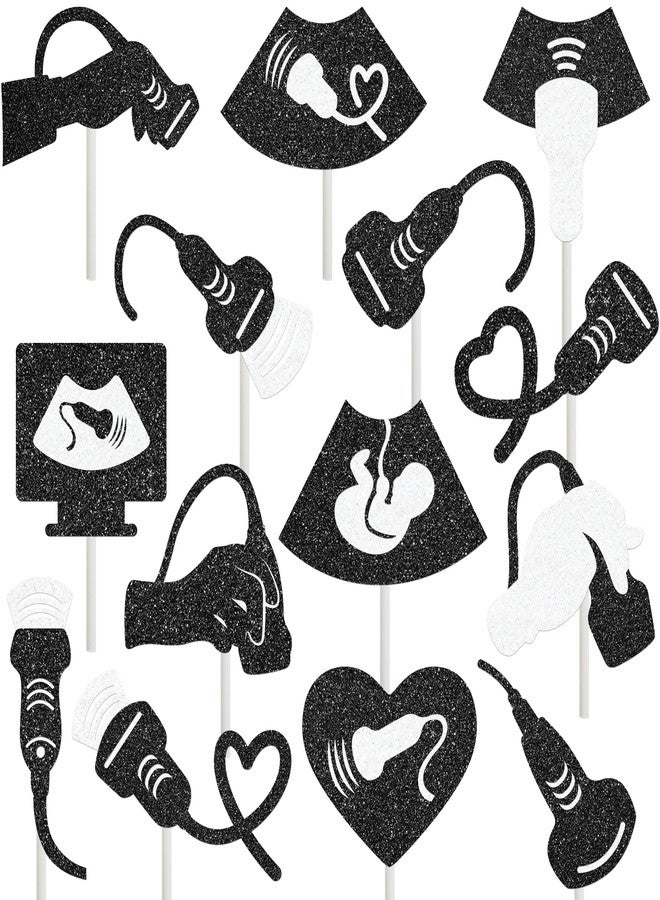 اوموني زينة كب كيك بالموجات فوق الصوتية مكونة من 24 قطعة، زينة كيك لامعة بالموجات فوق الصوتية، زينة حفلات أعياد الميلاد لأخصائيي الأشعة السينية وفنيي الأشعة والممرضين والأطباء ومستلزمات حفلات التخرج - Image 2