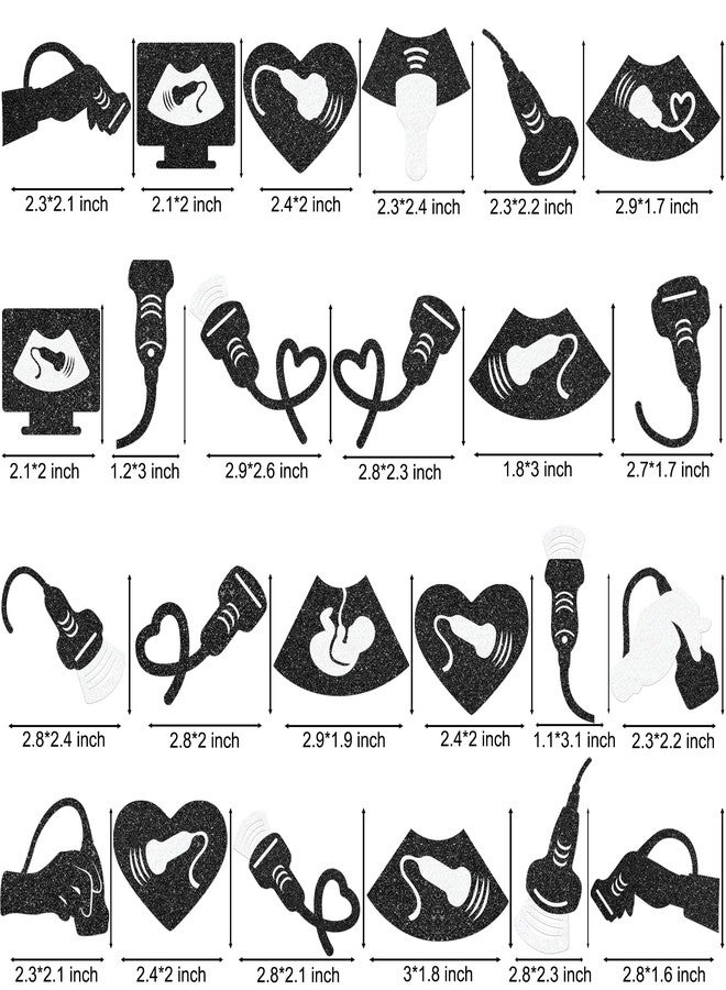 اوموني زينة كب كيك بالموجات فوق الصوتية مكونة من 24 قطعة، زينة كيك لامعة بالموجات فوق الصوتية، زينة حفلات أعياد الميلاد لأخصائيي الأشعة السينية وفنيي الأشعة والممرضين والأطباء ومستلزمات حفلات التخرج - Image 4