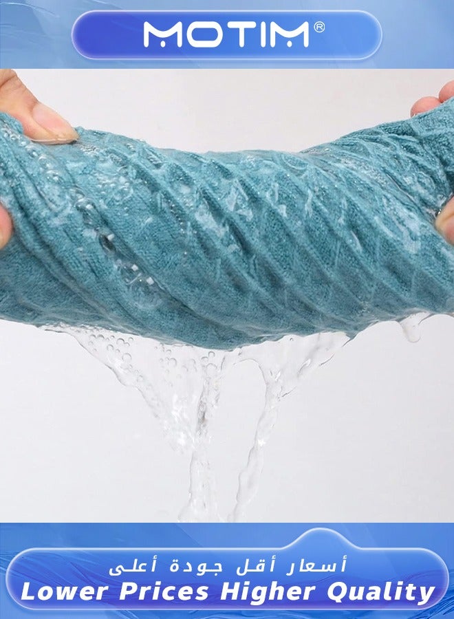 Motim Microfiber Hair Towel Quick Hair Drying Towel with Button Dry Hair Hat Bath Hair Cap Drying Hair Wrap Towels Super Absorbent Soft Lightweight Anti Frizz - Image 4