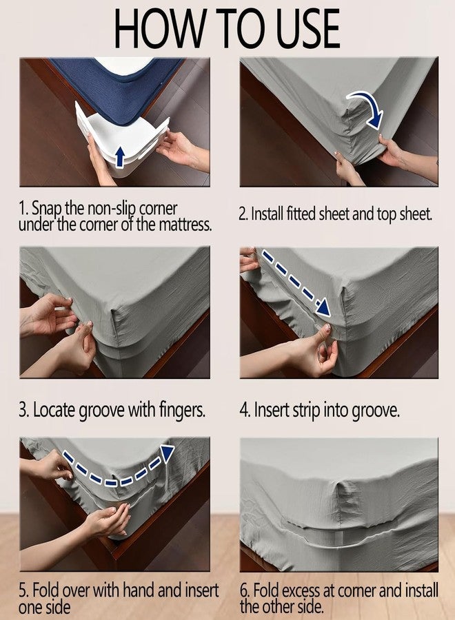 VIYOT Bedsheet Holder Straps, Adjustable Corner Clips, Sheet Gripper for All Bed Sizes - Image 5