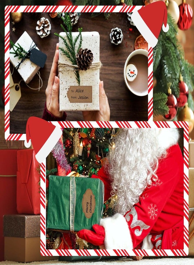 Zacool Natural Brown Kraft to and from Gift Tag Stickers 1.2"X2.4", Brown Kraft to from Present Labels Adhesive Gift Labels Sticker Christmas Holiday Present Labels, 240 Pcs - Image 4
