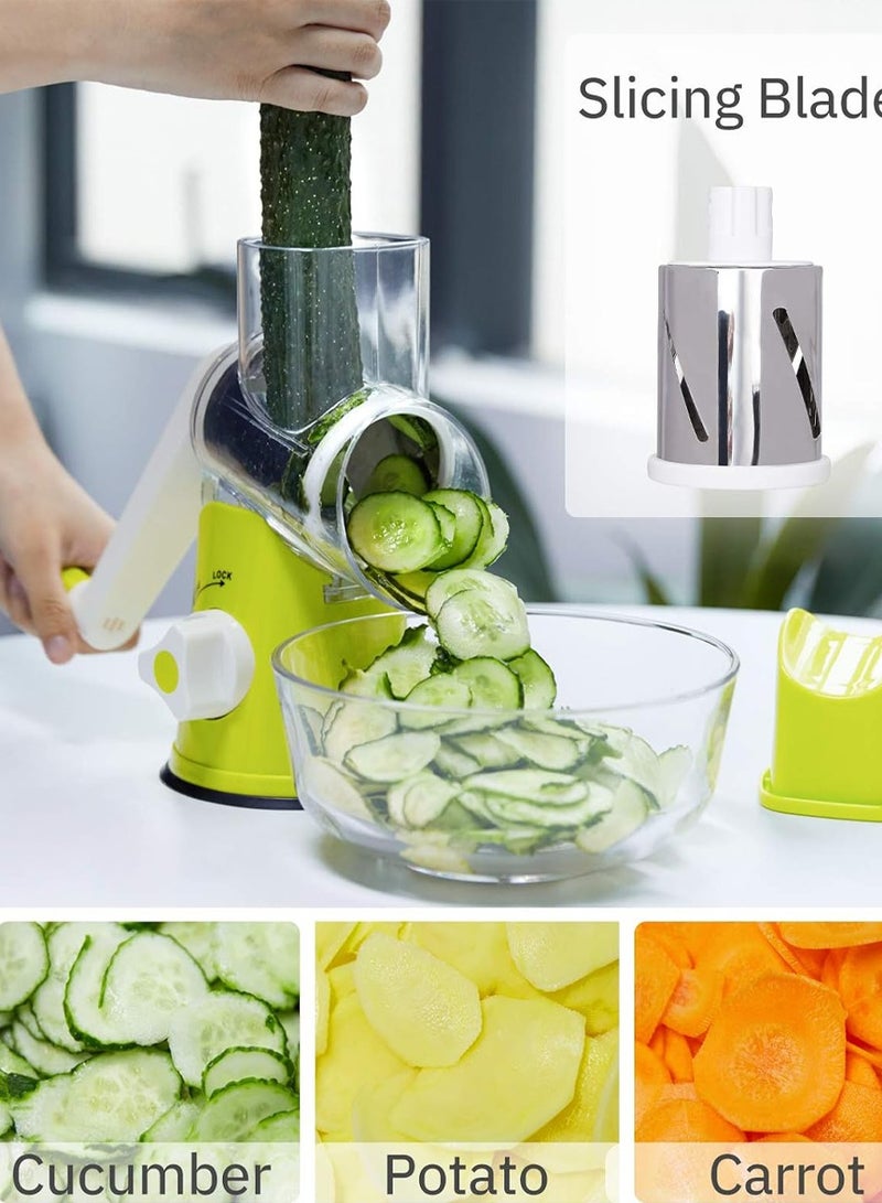 ISHWAZ All in One Slicer Shredder Grater Grinder Mincer, Conveniently and Quickly Slice, Dice, Chop or Shred Your Vegetables, Meat, Nuts, Fruits, High Quality Vegetable Chopper With 3 Interchangeable Blades - Image 4