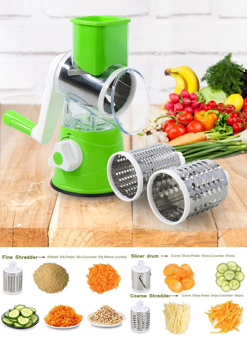 ISHWAZ All in One Slicer Shredder Grater Grinder Mincer, Conveniently and Quickly Slice, Dice, Chop or Shred Your Vegetables, Meat, Nuts, Fruits, High Quality Vegetable Chopper With 3 Interchangeable Blades - Image 1