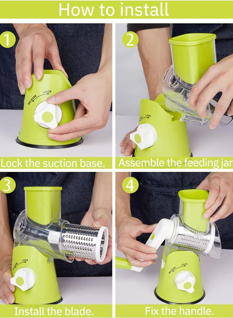 ISHWAZ All in One Slicer Shredder Grater Grinder Mincer, Conveniently and Quickly Slice, Dice, Chop or Shred Your Vegetables, Meat, Nuts, Fruits, High Quality Vegetable Chopper With 3 Interchangeable Blades - Image 5