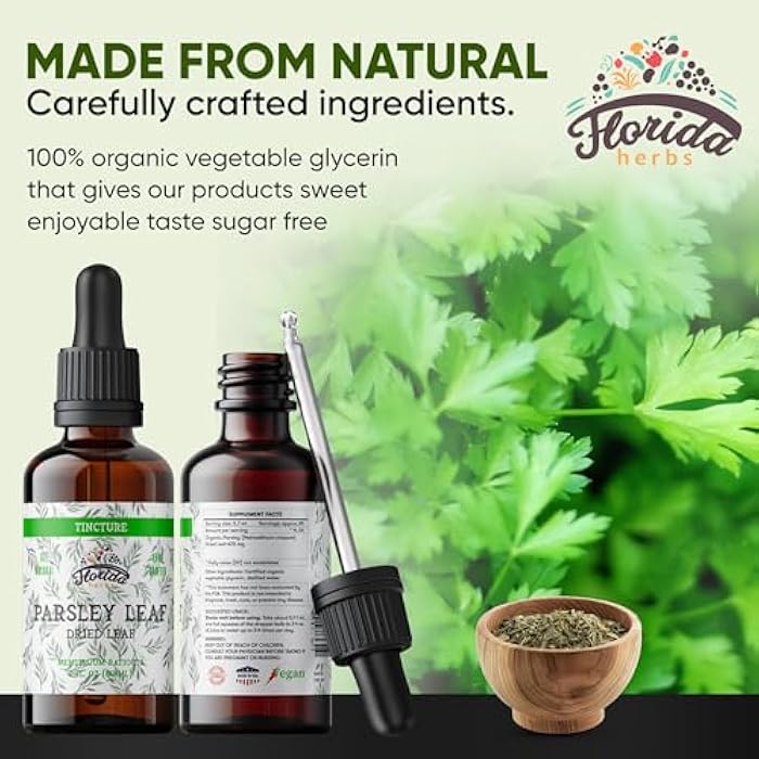 FLORIDA HERBS Parsley Leaf Tincture Alcohol-Free Extract, Organic Parsley (Petroselinum crispum) Dried Leaf - Non-GMO in Cold-Pressed Organic Vegetable Glycerin - 2 Oz - Image 3