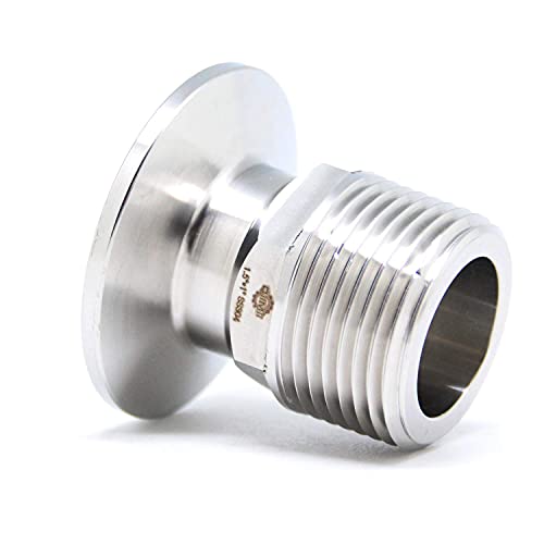 QiiMii 1.5" Tri Clamp Adapter to 1" MNPT Thread Ferrule Hexagonal Sanitary Pipe Fitting - Image 3