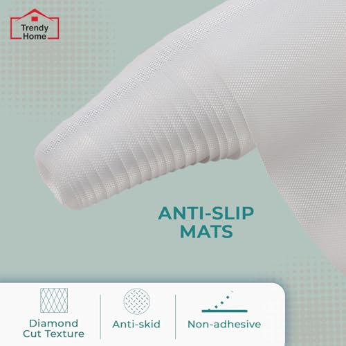 Senego by Trendy Home Anti-Slip Mat for Kitchen (45 cm x 3 m), Food Grade & Washable, Mat for Fridge, Shelves, Cupboards, EVA Shelf Liner Sheet for Drawers & Wardrobe (Diamond Texture, White) - Image 2