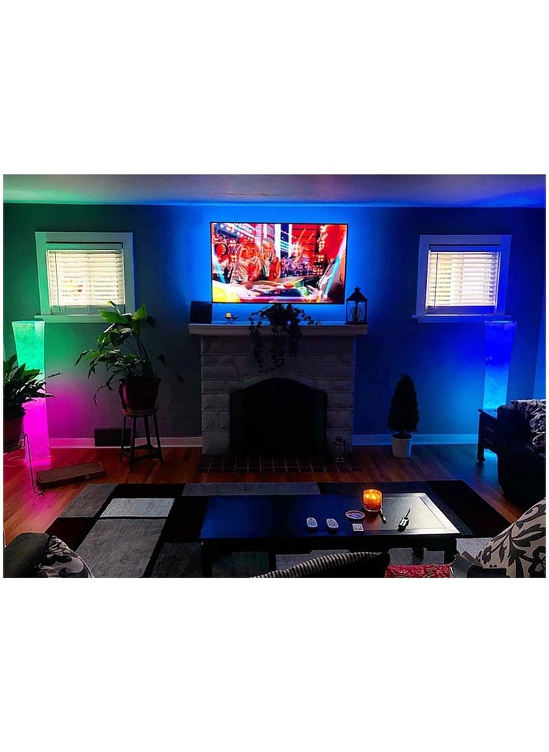 KADRAMA Smart LED Floor Lamps, RGB Color Changing and Dimmable LED Lights with Remote Control, 52 Inch DIY Mode Music Sync Standing Modern Corner Lamp Decor for Living Room Bedroom Game Room White 130x20 cm  - Image 5
