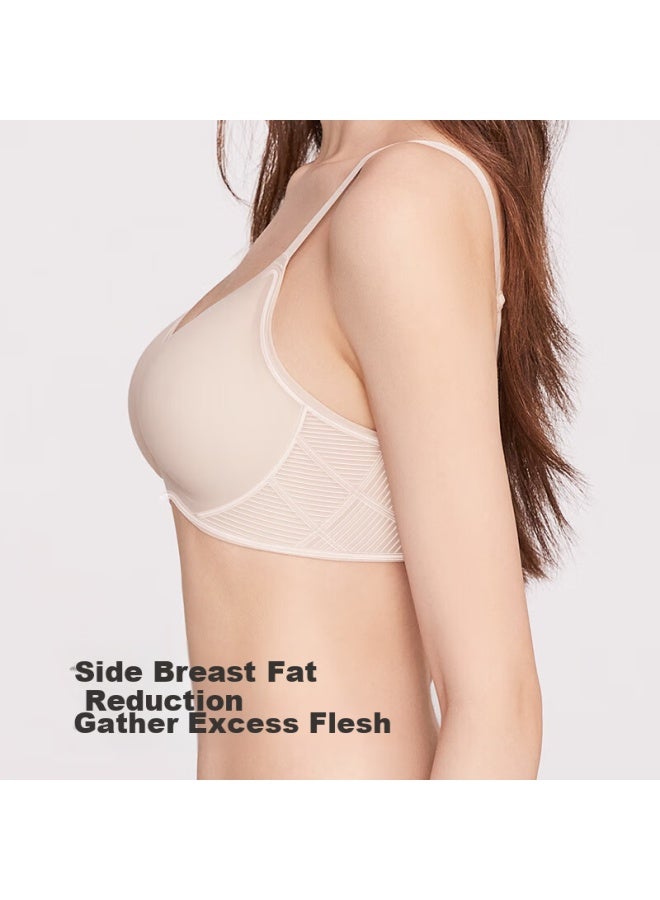 Luckmeey Women's Soft Support 2.0 Back-enhancing Jelly Strip Wireless Push-up Bra Seamless Small Bust Lifting Bra - Image 3