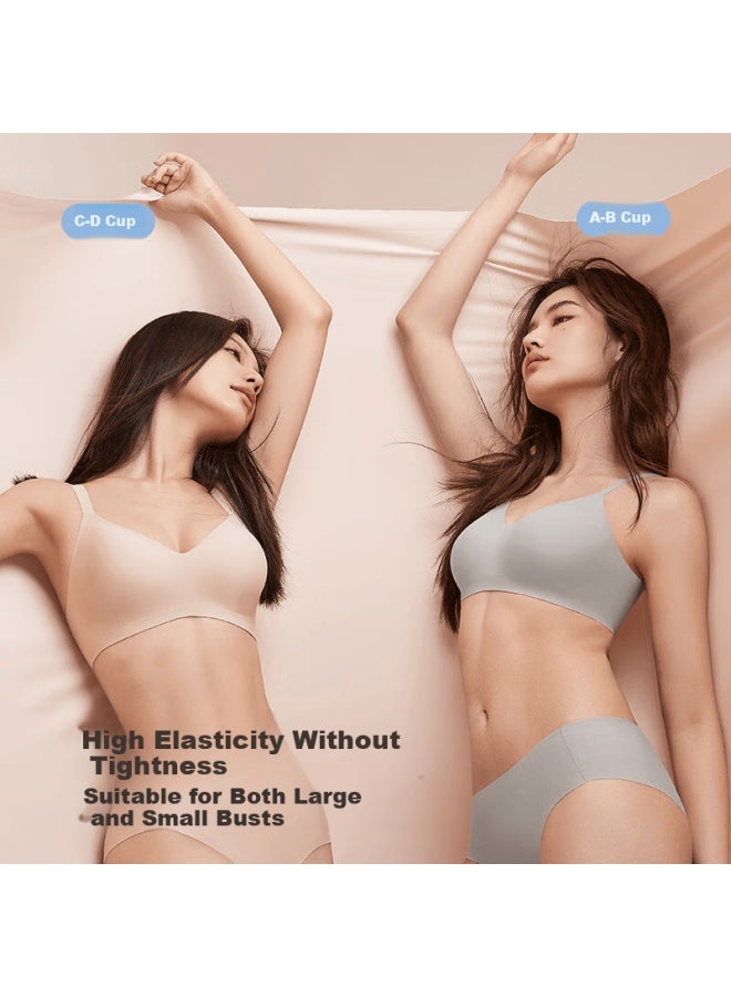 Luckmeey Women's Soft Support 2.0 Back-enhancing Jelly Strip Wireless Push-up Bra Seamless Small Bust Lifting Bra - Image 2