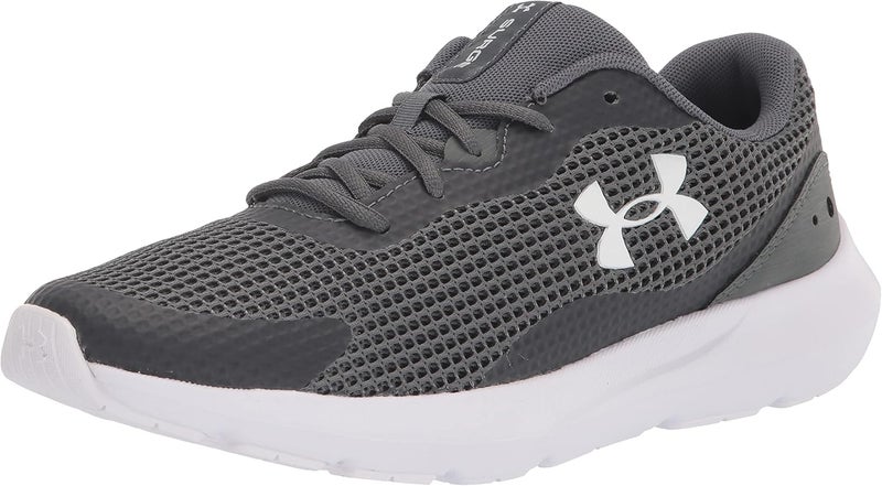 UNDER ARMOUR أحذية الجري للرجال من أندر أرمور سيرج 3 - رمادي داكن/أبيض، مقاس 45 EU - Image 1