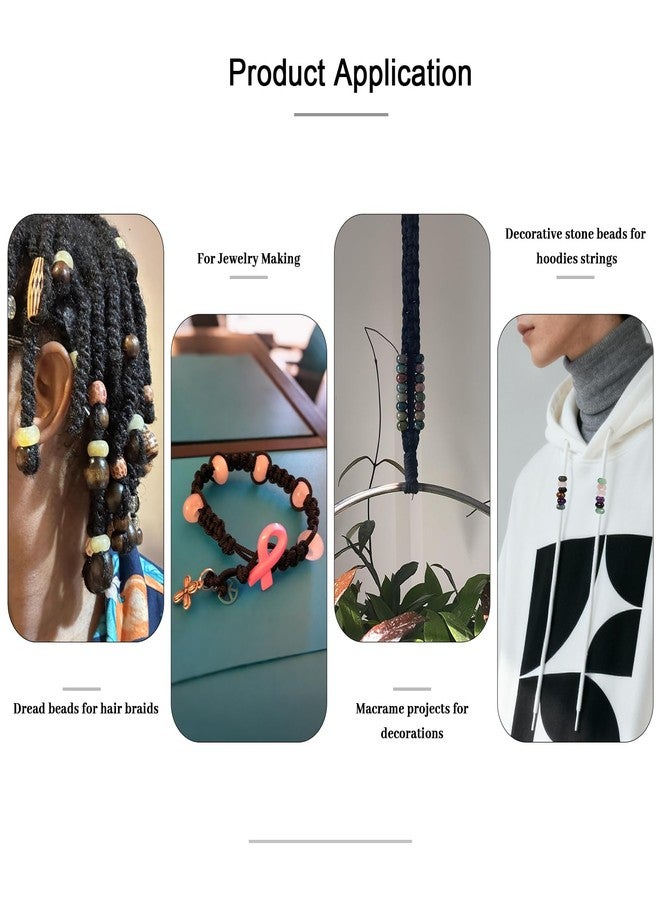 SUNYIK Assorted Crystal Stones Large Hole (6mm) Rondelle European Beads Fits Bracelet, Pack of 25, Amethyst/Rose Quartz/Green Aventurine/Carnelian/Black Agate - Image 2