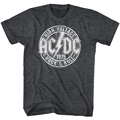 American Classics ACDC High Voltage 1975 Rock & Roll Mens Short Sleeve T Shirt Vintage Style Classic Rock Graphic Tees Black Heather - Image 1