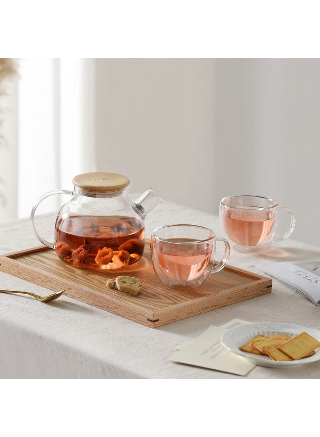 CnGlass CnGlass Glass Teapot Stovetop Safe,30.4oz Clear Tea pot with Removable Filter Spout,Loose Leaf and Blooming Tea Maker  - Image 4