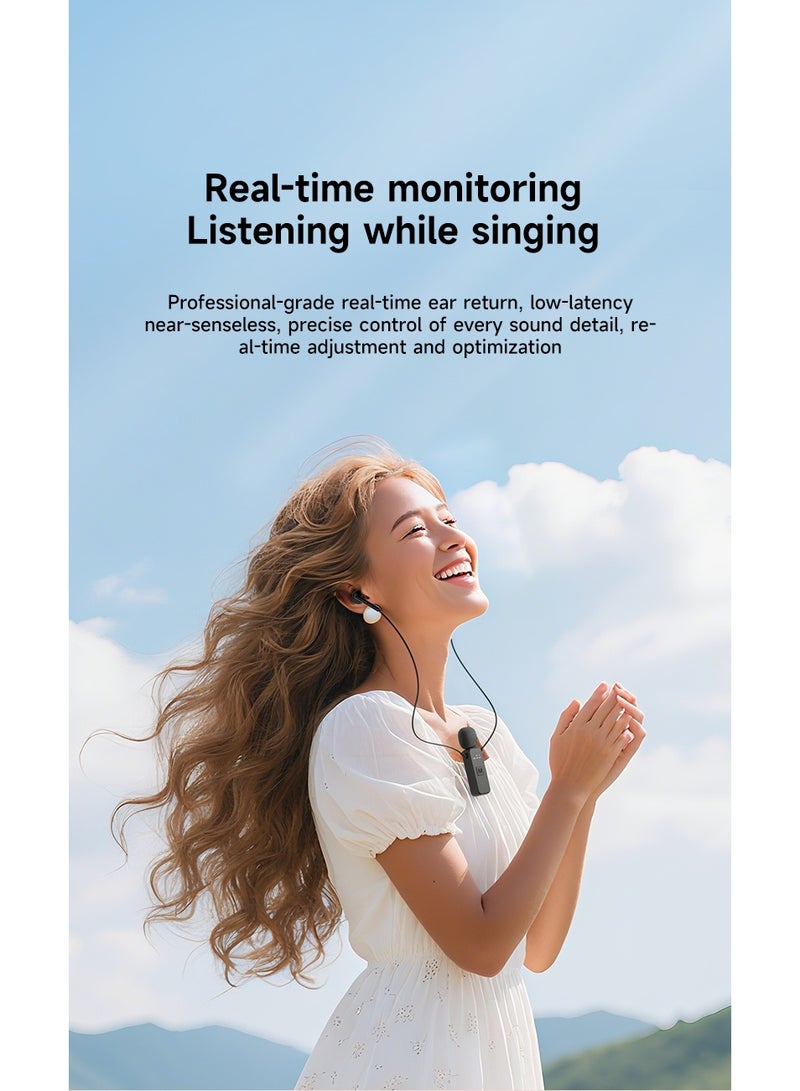 Wireless Lavalier Microphone, TikTok Live Mobile Video Recording 2.4G Noise Cancelling Mini Microphone for Live Video, Recording Video Blogs, Interviews, Online Classes - Image 4