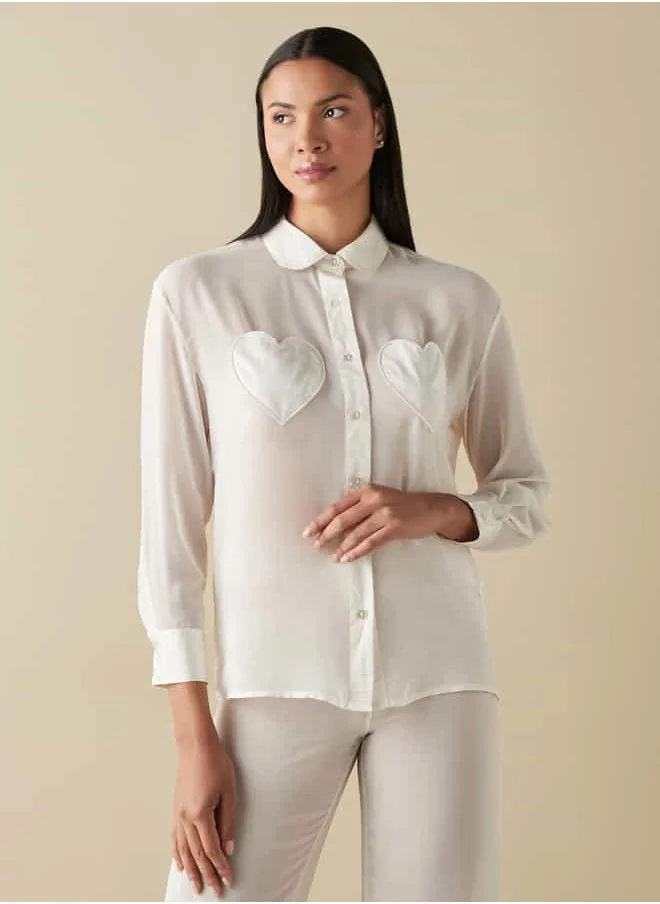 FAV Heart Applique Shirt and Pyjama Set