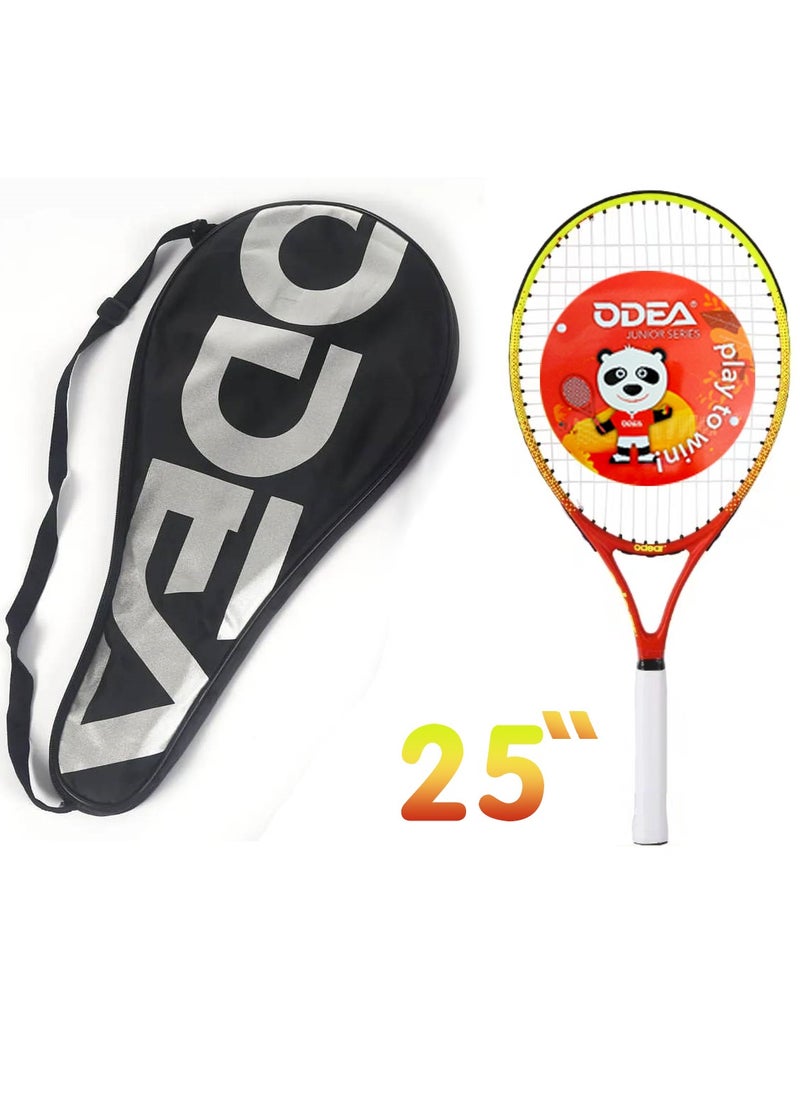 ODEA 3501-25 Inch Junior Tennis Racquet With Bag, YellowxRed  - Image 2