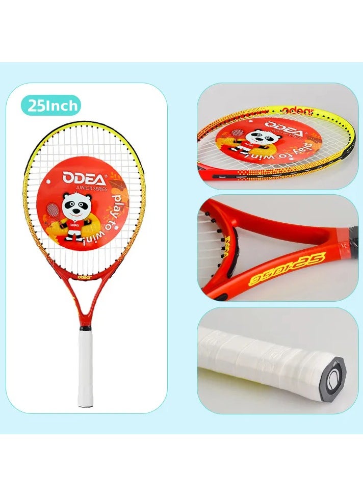 ODEA 3501-25 Inch Junior Tennis Racquet With Bag, YellowxRed  - Image 3
