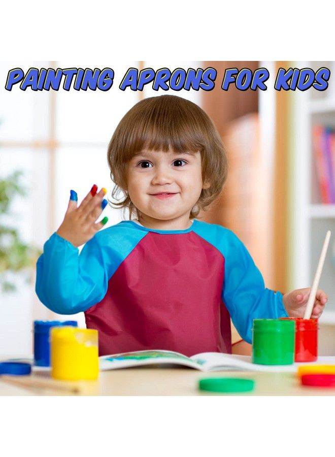 Yahenda 18 Pieces Kids Art Smocks Waterproof Painting Smock Art Smocks For Kids With Long Sleeve 3 Pockets Kids Toddler Smock Apron For 2 8 Years - Image 5