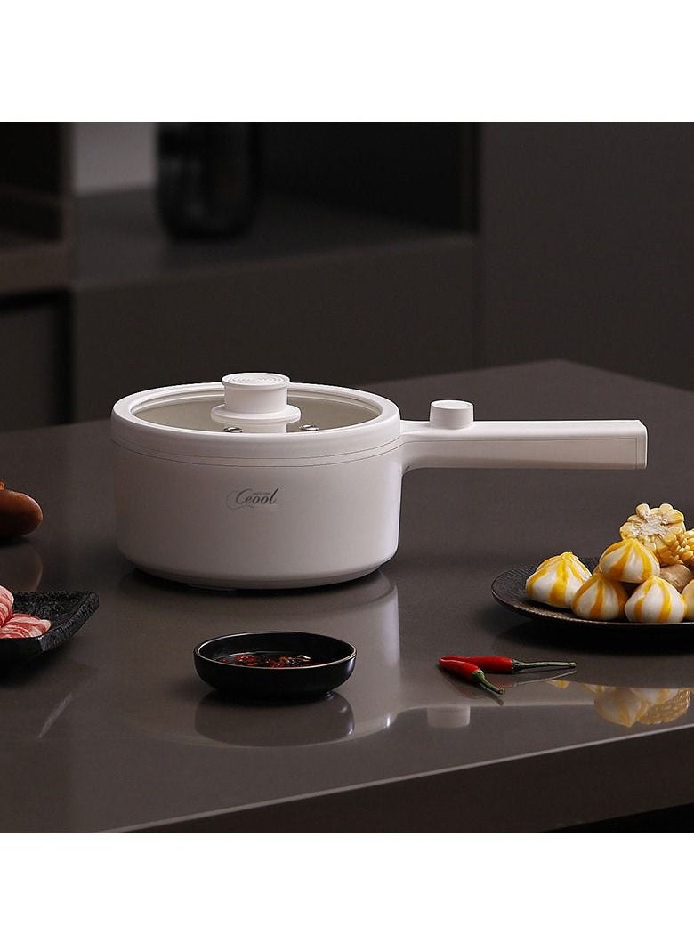 miss ceool Multi-functional Electric Cooker 1.5L Electric Hot Pot 600W Non-Stick Rapid Noodles Cooker Steak Egg Fried Rice Ramen Soup with 2 Modes Temperature Control (UK Plug Type)  - Image 3