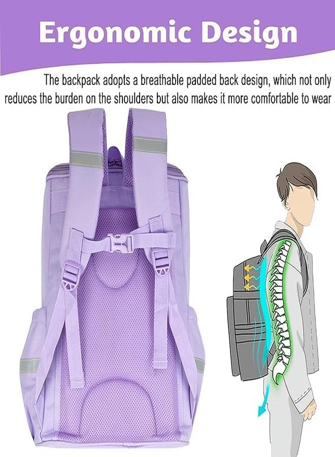 ROZADIO Backpack for Kids Girls Stylish Durable Water-Resistant Backpack Shoulder School Bags for Girls Kids Birthday & Rakhi Gift - 1 Pcs (Pink & Purple) - Image 5