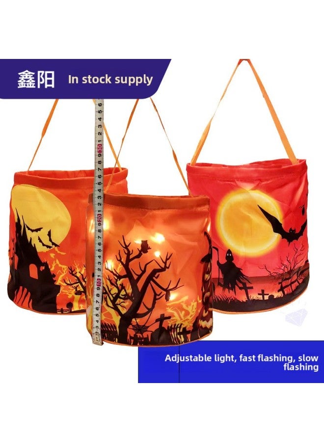 Loquat Lantern Satchel Pumpkin Decoration Ghost Festival Props Luminous Candy Bag Decorative Sugar Stereo Kidsren's Gift Bag-Color:No.1 - Image 2