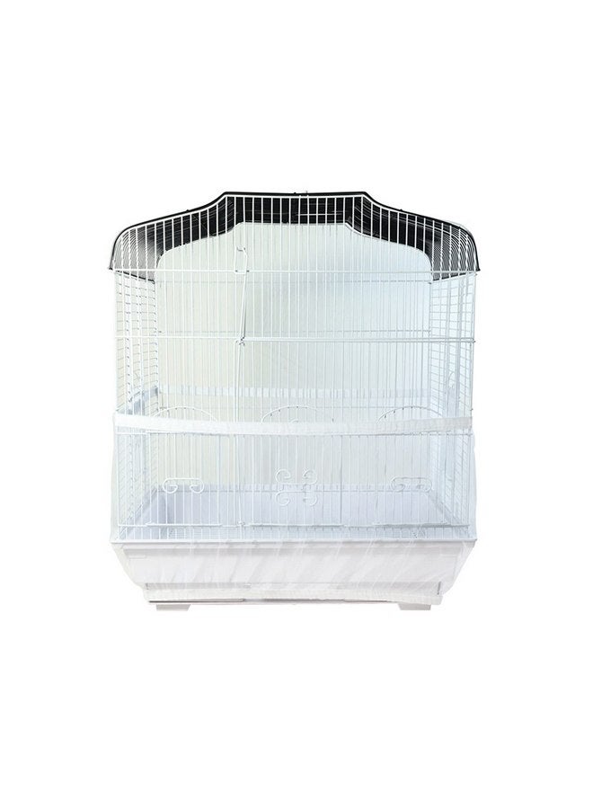 ZARSIO ZARSIO Birdcages Mesh Net Skirt Cover Reusable Stretchy Bird Cage Seed Catcher 35CM (White)  - Image 1